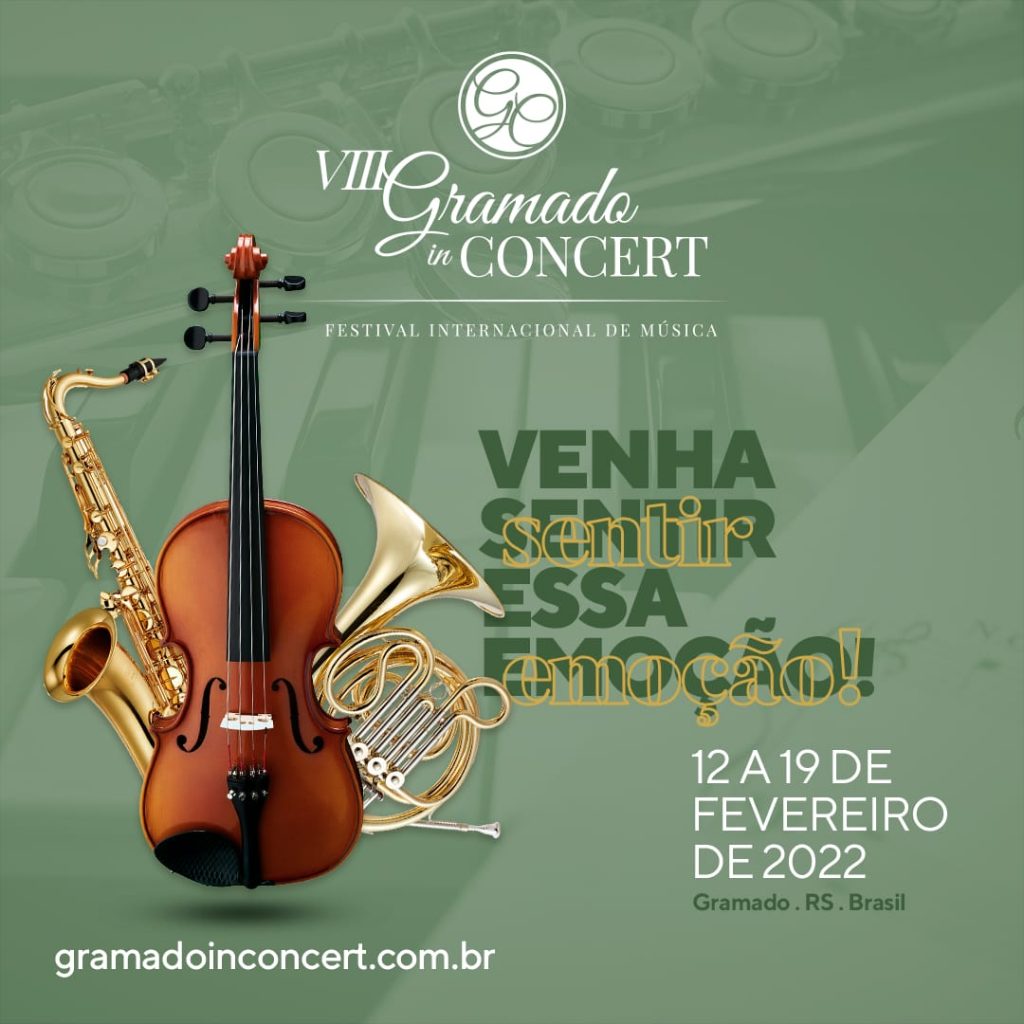 A VIII edição do Gramado in Concert - Festival Internacional de Música, acontecerá entre os dias 12 e 19 de fevereiro de 2022.